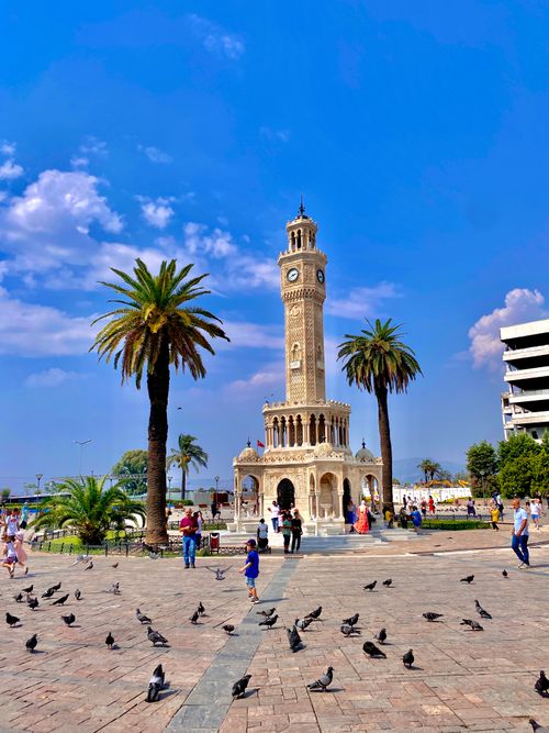 Free Explore the iconic İzmir Clock Tower at bustling Konak Square, Turkey. Stock Photo