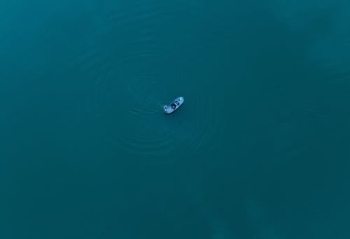 Drone Shot of a Boat on the Water 