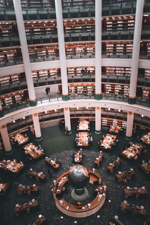 Interior of Turkey's Presidential Library in High Angle Photography ...