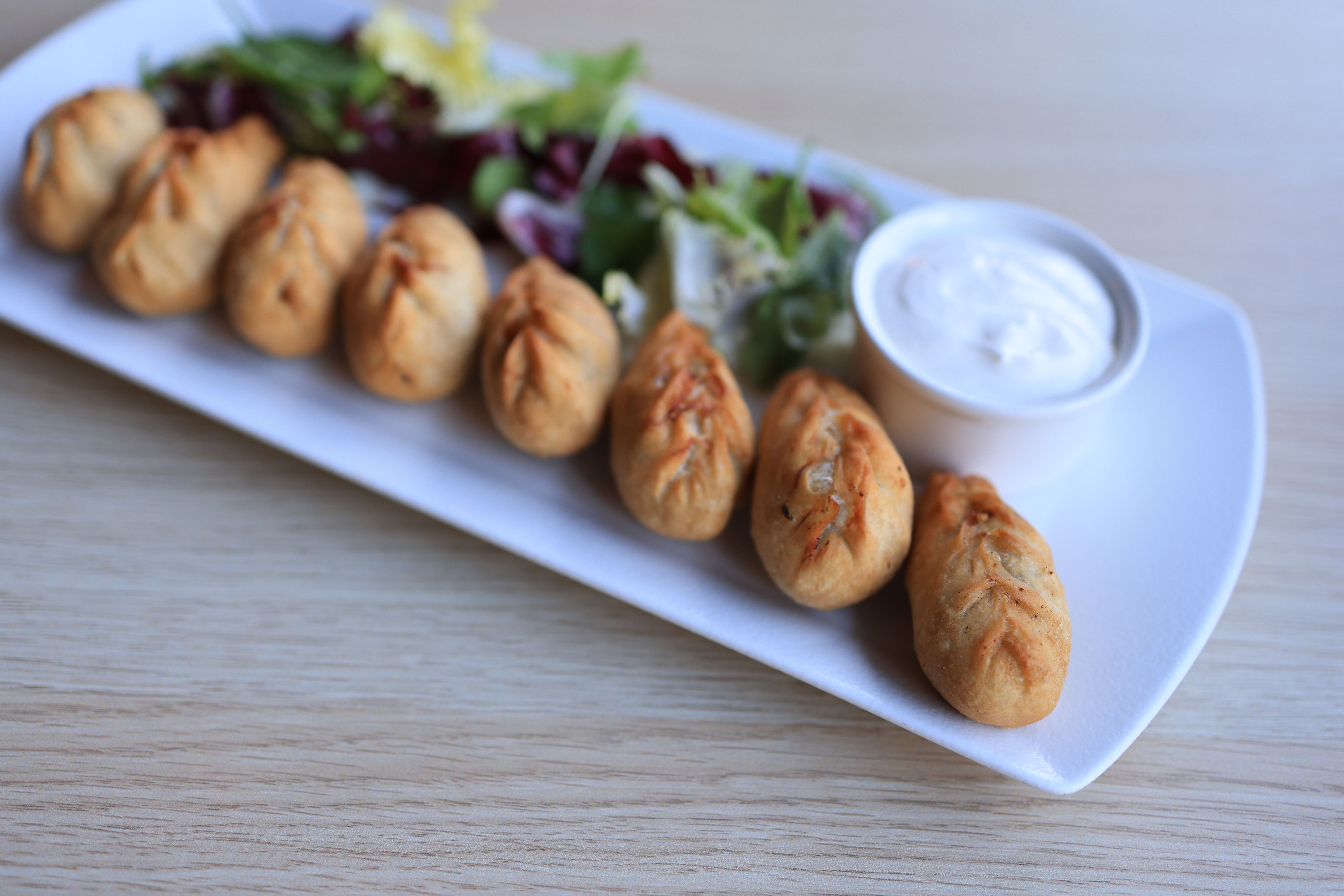 Spicy Dumplings with Garlic Aioli