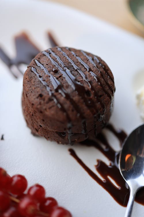 Chocolate Brownie Drizzled with Chocolate Syrup 