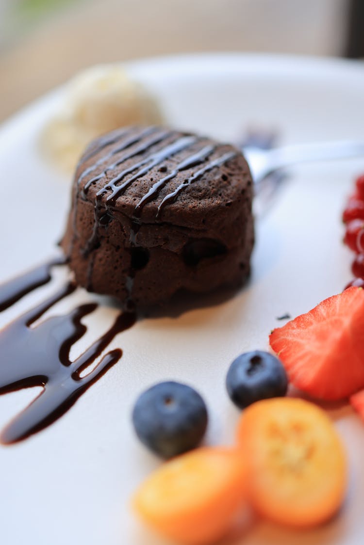 Chocolate Cake And Fruit