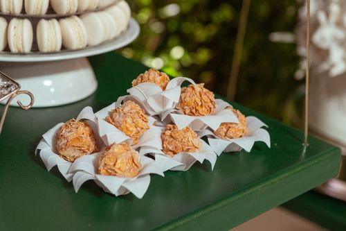 Free Delicious assortment of pastries and cookies on a stylish dessert table. Stock Photo