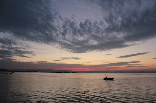 골든 아워, 바다, 보트의 무료 스톡 사진