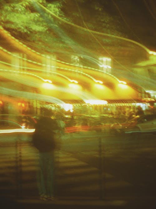 Long Exposure of People in the Street at Night