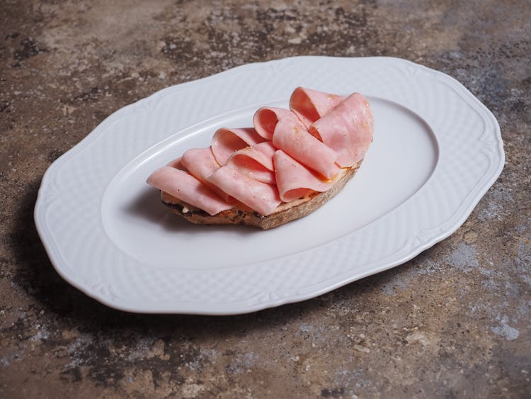 Ham Sandwich On Plate