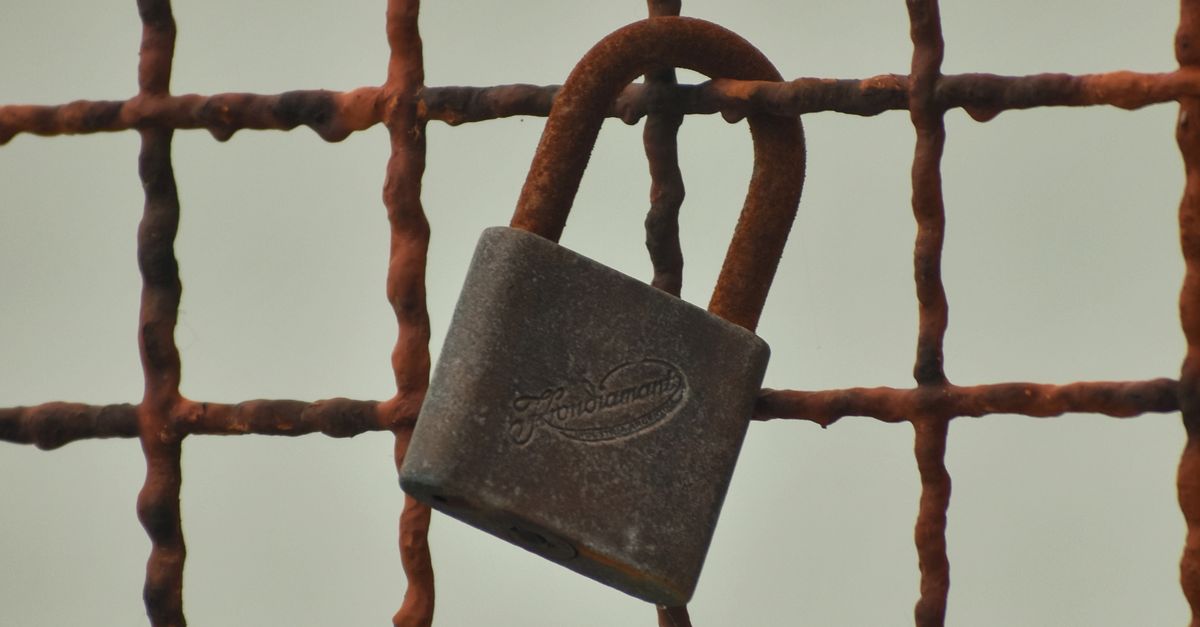 Padlock Locked on Bars · Free Stock Photo