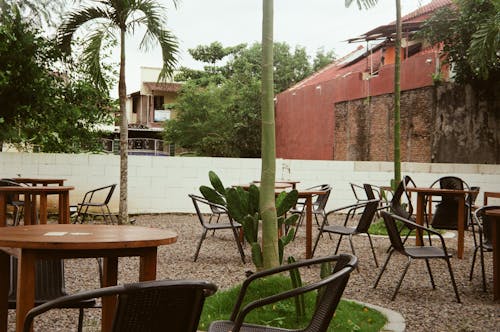 Tables and Chairs in Yard 