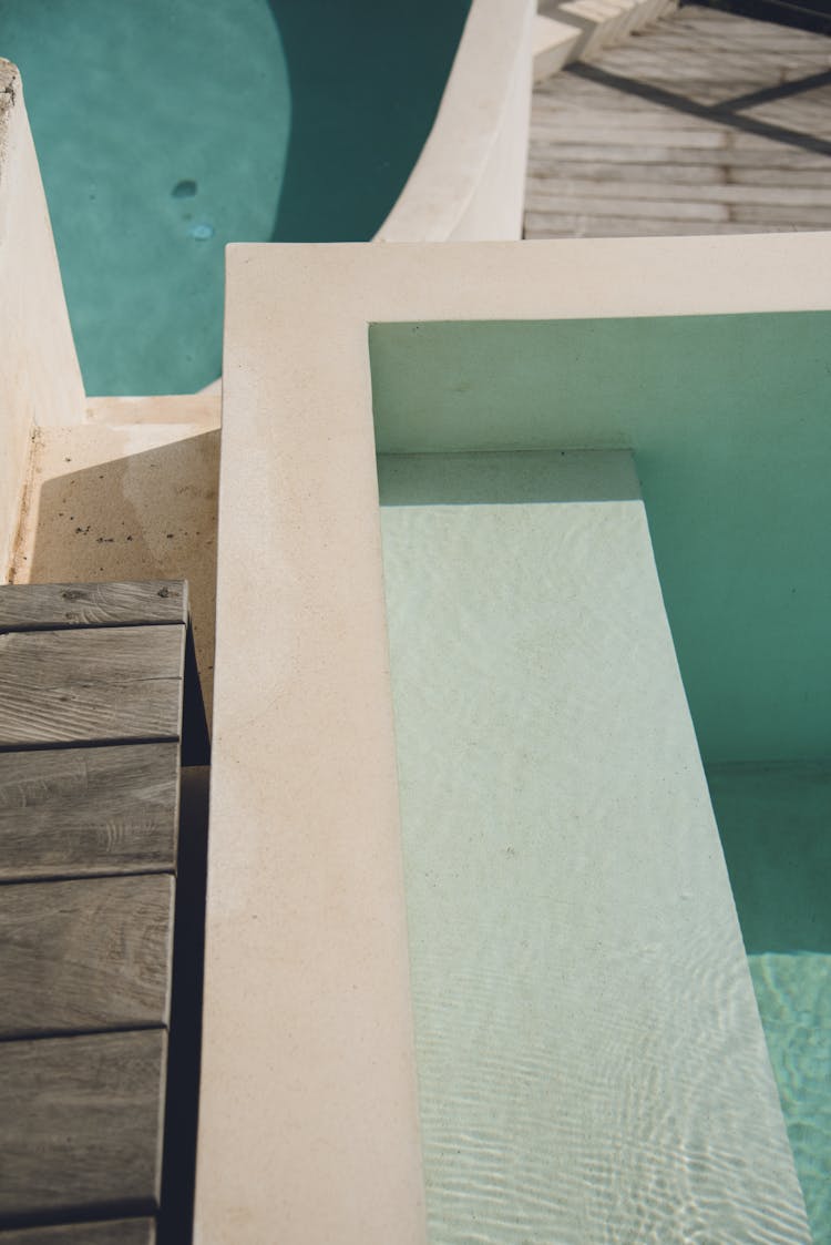 Overhead Shot Of A Poolside 