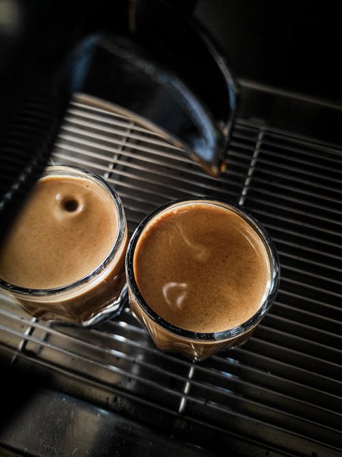 Clear Glass Cups With Coffee