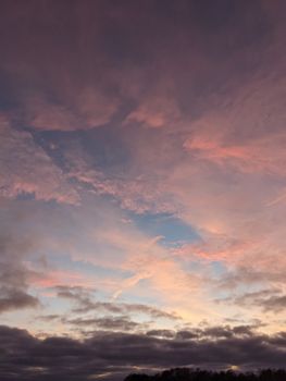 Beautiful sunrise with vibrant clouds over Grodno, showcasing nature's breathtaking colors.
