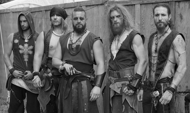 Grayscale Photo Of Men In Pirate Costume