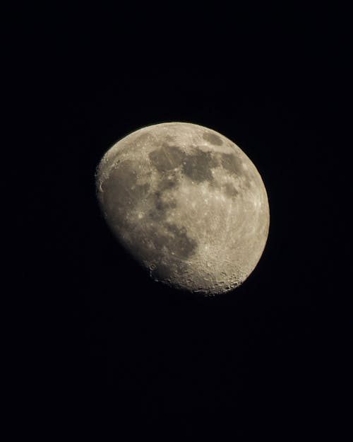Close-up of the Moon against Black Sky 