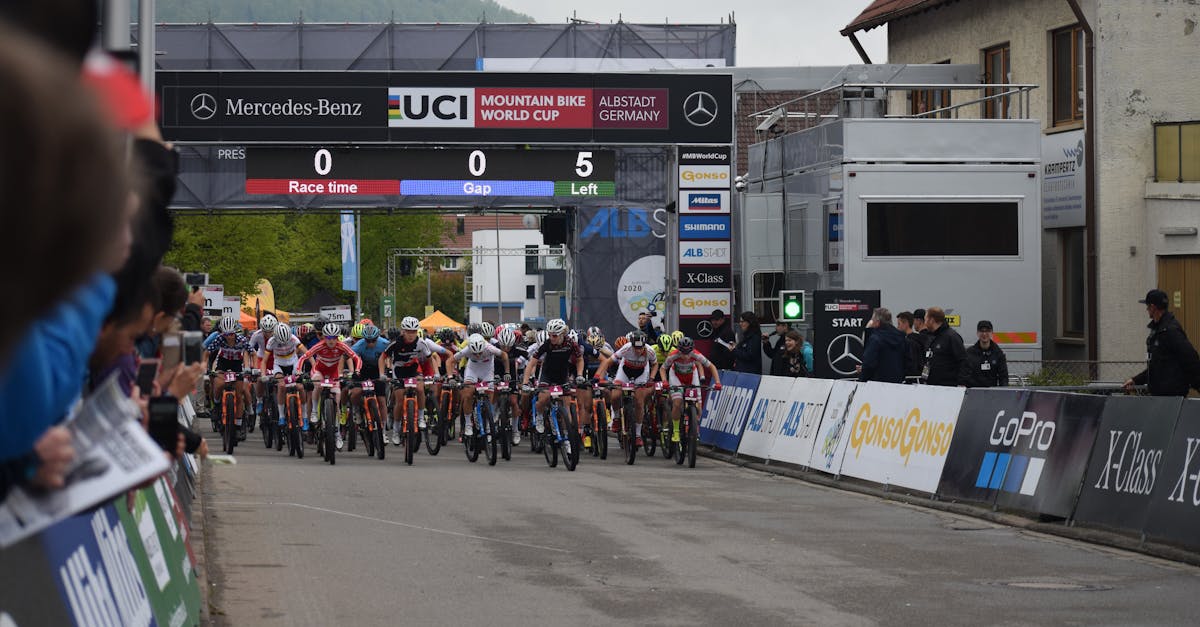 Cyclists begin the UCI Mountain Bike World Cup race in Albstadt, Germany.