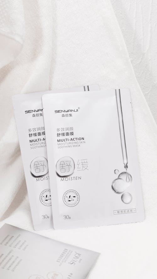 White Packages with Sheet Face Masks 