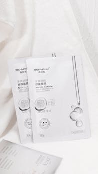Minimalist image of moisturizing sheet masks for skincare routine.