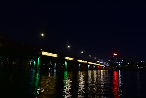 Free stock photo of bridge, city at night, colors in india