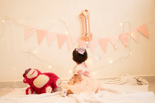 Free Baby during 1st Birthday Stock Photo