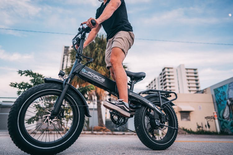 Man Riding Electric Bike