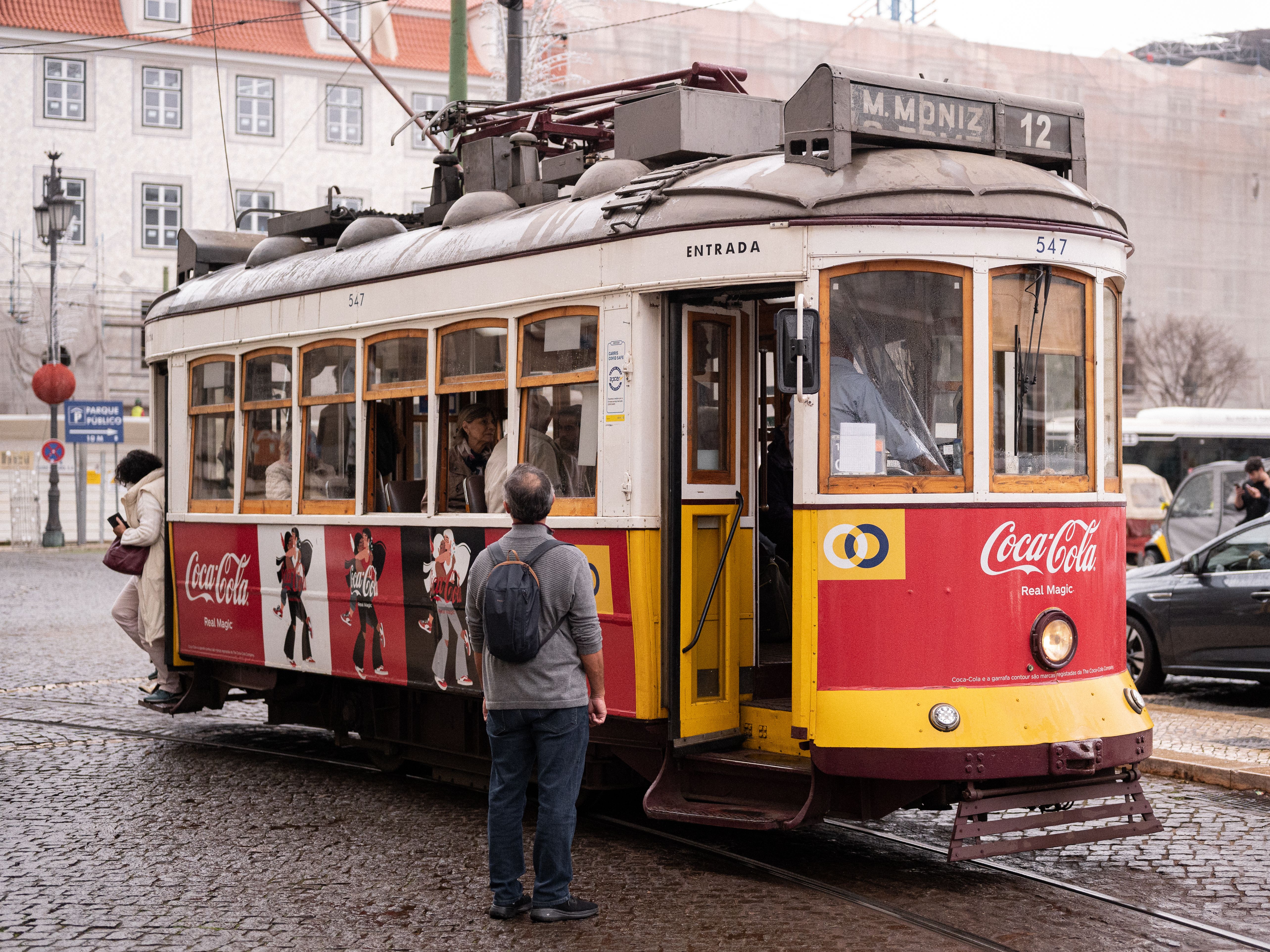 Tramway De Lisbonne Motorisé HO/N (HOe) - Neuf Avec Boîte Coca-Cola - Éclairage Fonctionnel
