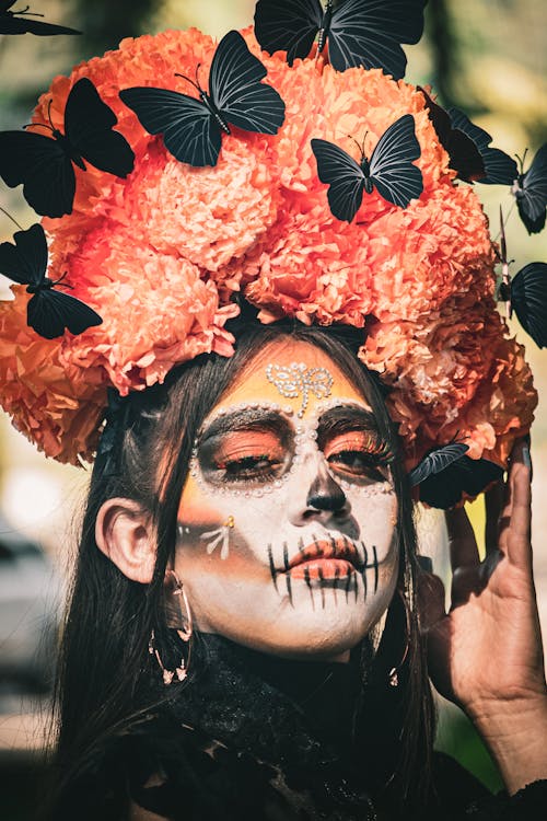 Person with Face Paint Makeup and Headdress