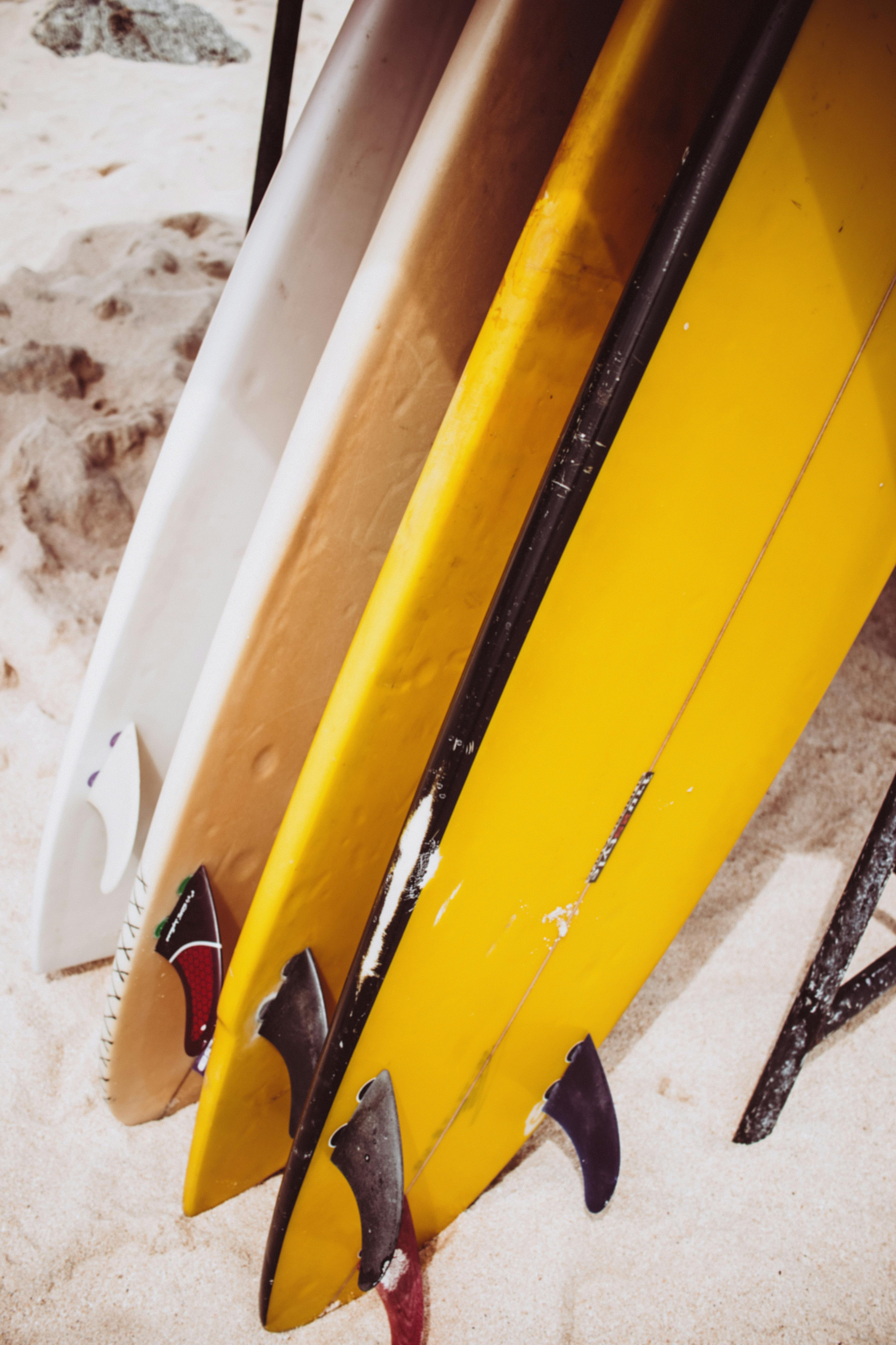 Yellow Surfboards on Sand · Free Stock Photo