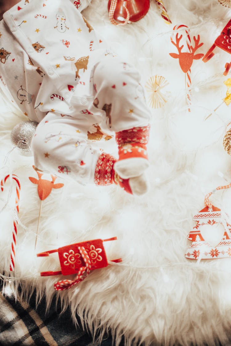 Baby In A Christmas Romper 