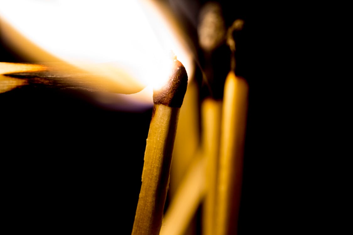 Free Lighted Matchstick Stock Photo