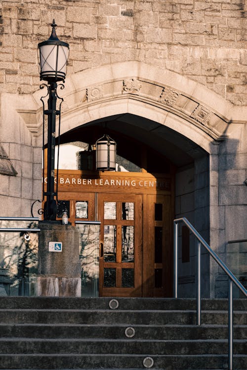 Entrance Wooden Door of a Learning Center