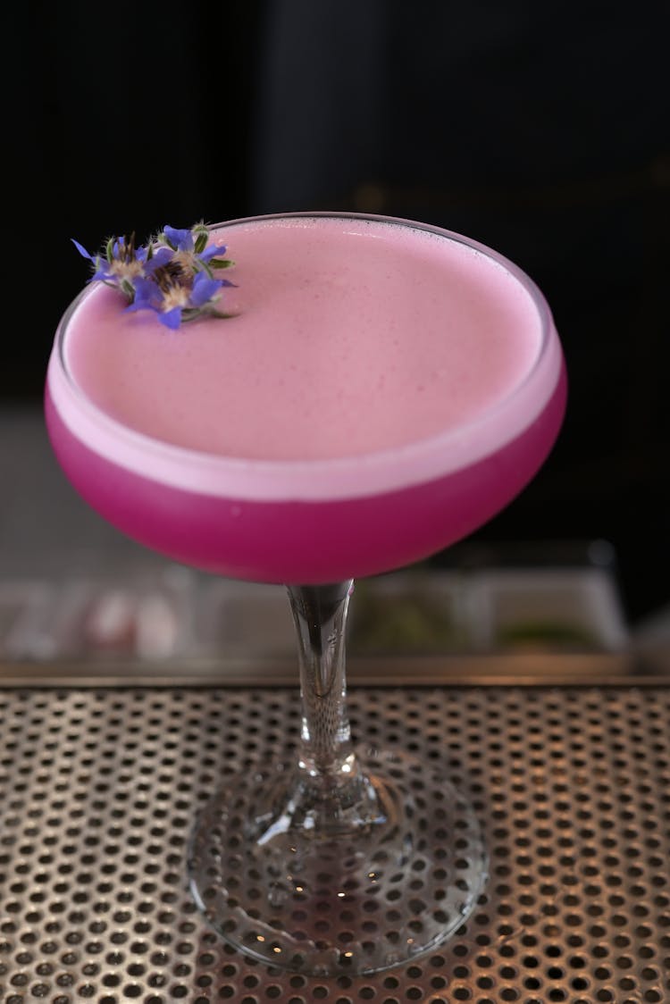 Close-Up Photo Of A Pink Cocktail