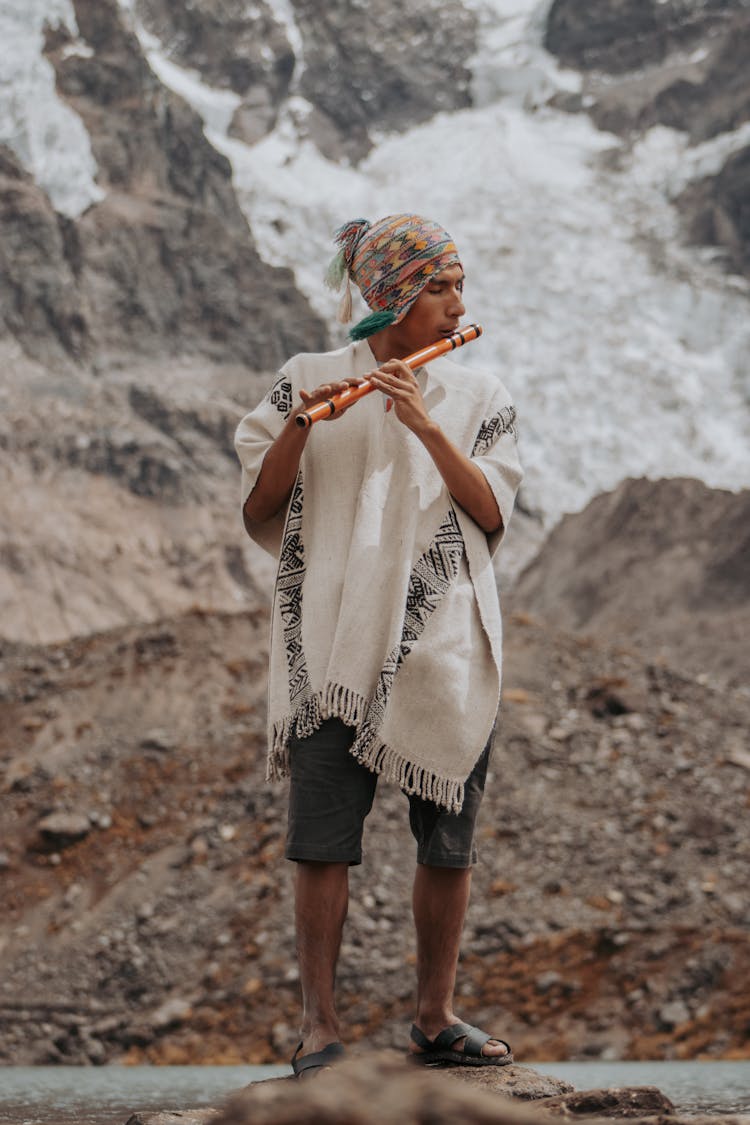 Man Playing Flute