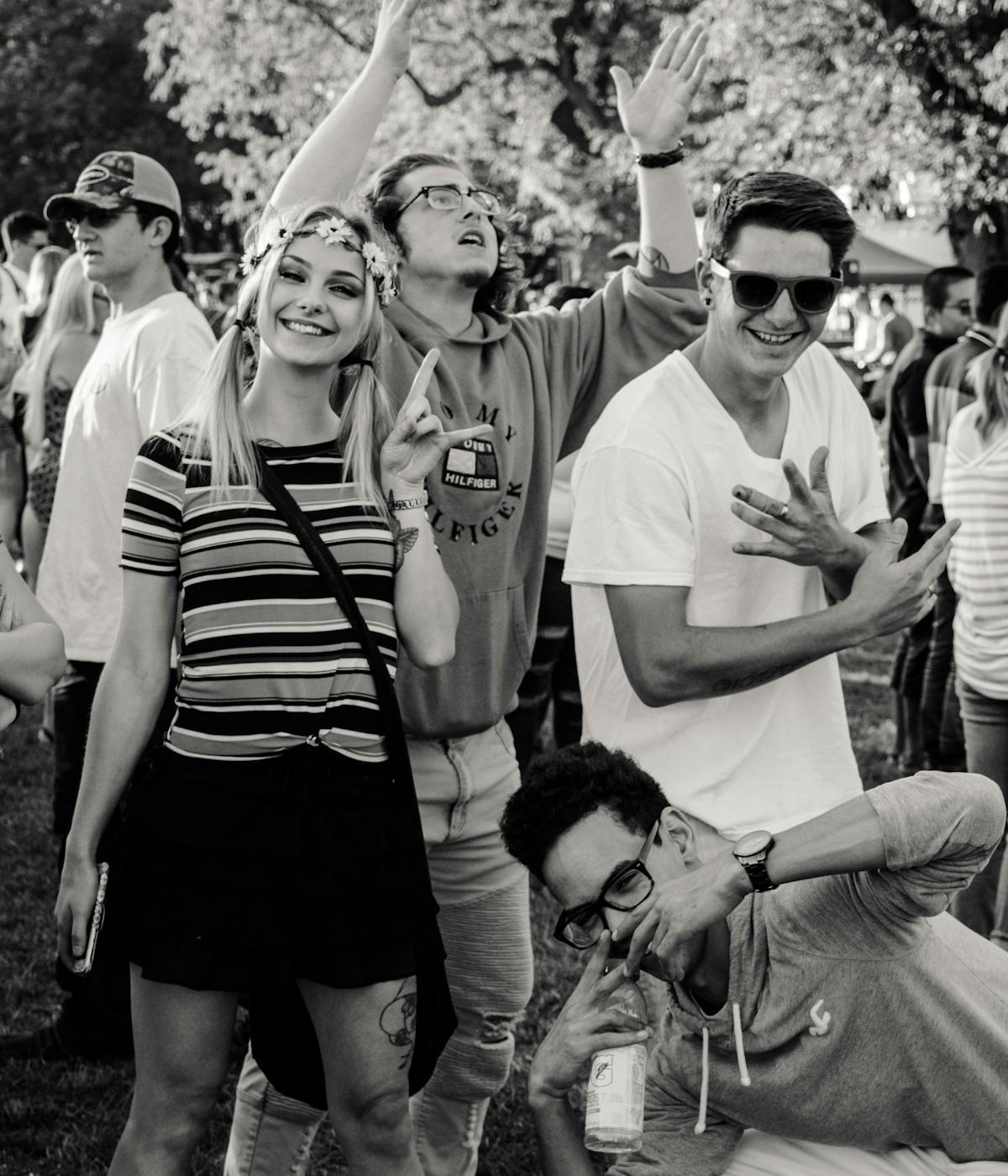 A screenshot of the Prelovedd recommerce interface showing an "About" page. The page features a black and white photo of smiling young people on the left and text on the right promoting sustainability initiatives