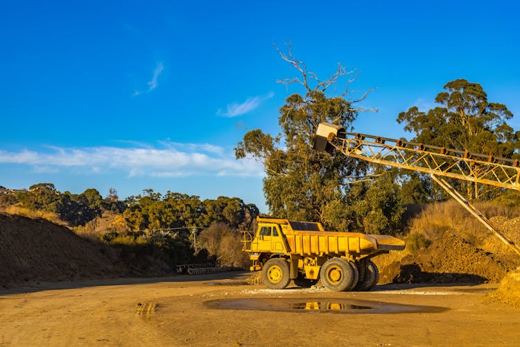 Heavy Machinery In A Quarry Site