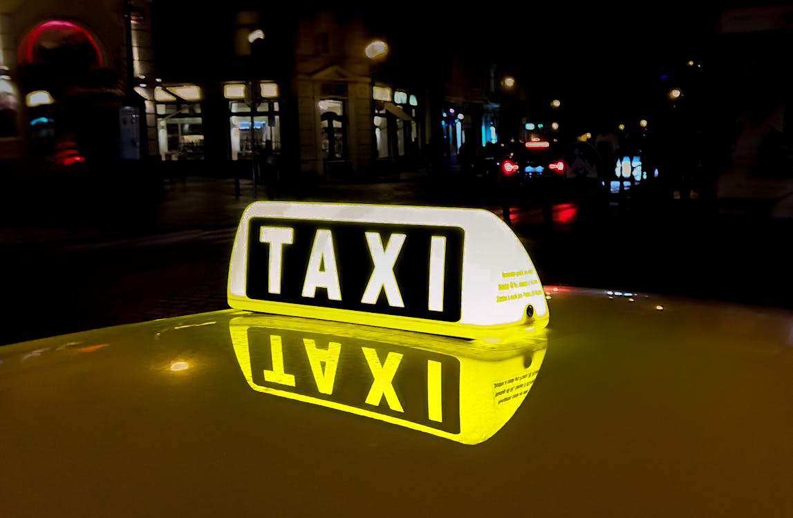 Free Lighted Taxi Signage Stock Photo