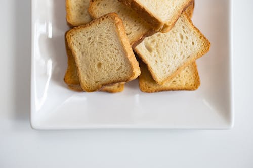 Free Plate of Sliced Breads Stock Photo