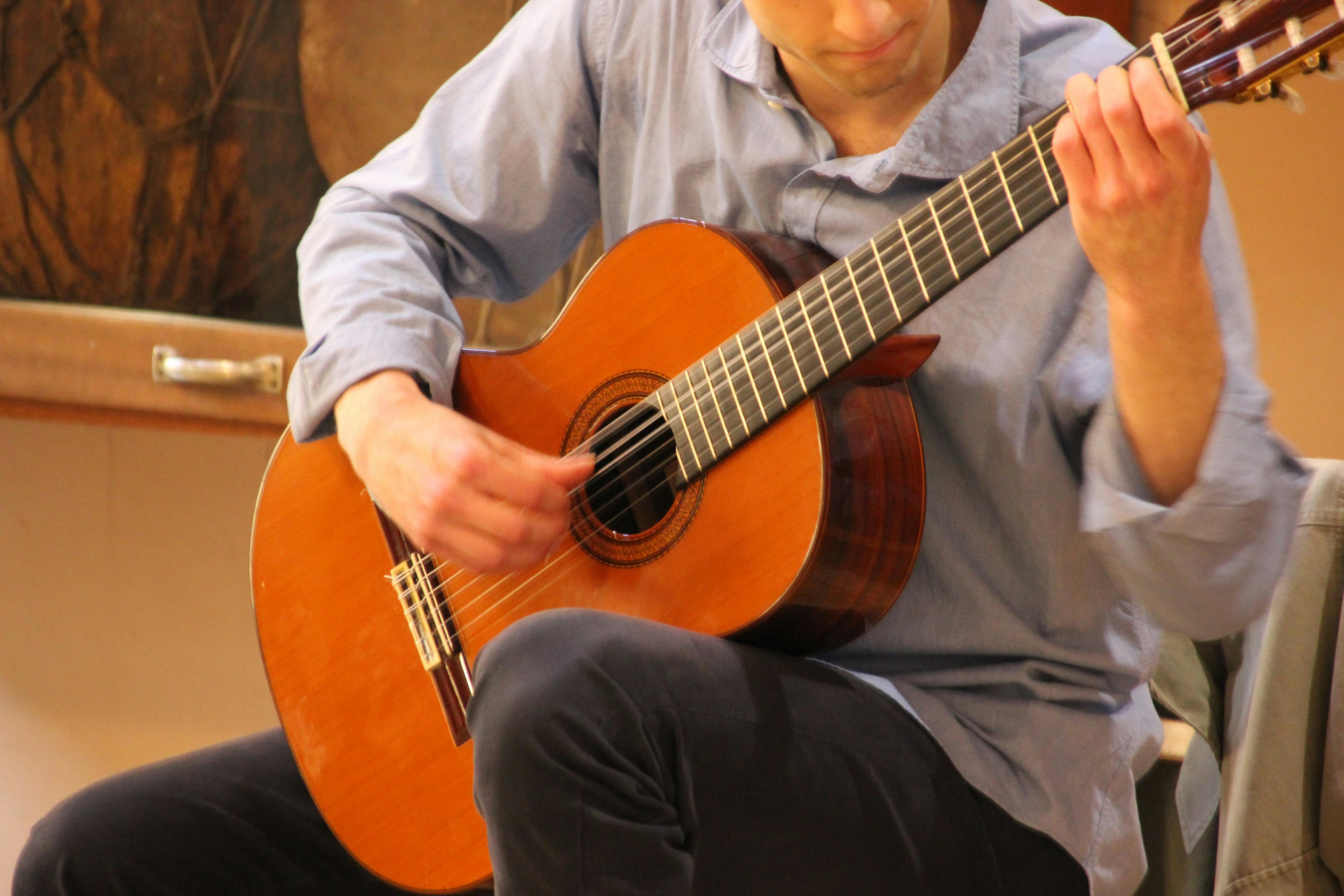 Free stock photo of boy, classical music, guitar