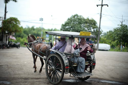 Tourists Carriage in the Indonesian City of Gresik on Java
