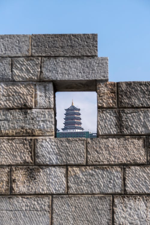 Chiang Kai-shek Memorial Hall's View through a Brick Hole 
