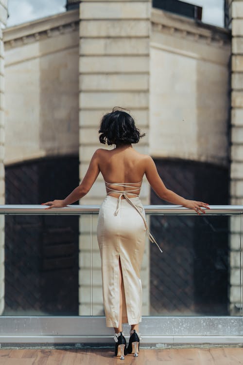 Brunette Woman in Dress