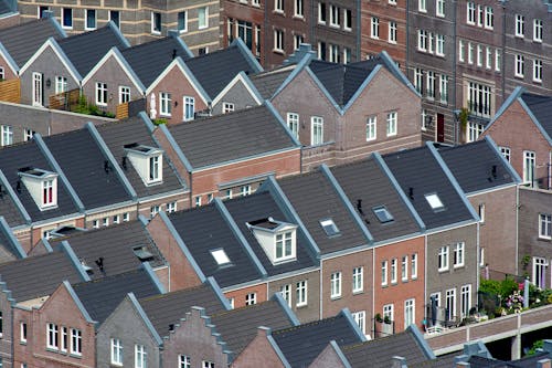 High Angle View of Townhouses 