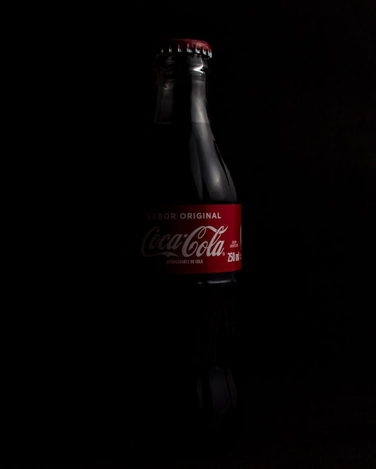 Coca Cola Bottle In Black Background