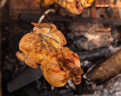 Free Roasted Chicken in Close Up Shot Stock Photo