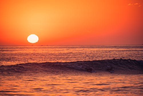 Бесплатное стоковое фото с волна, восход, горизонт