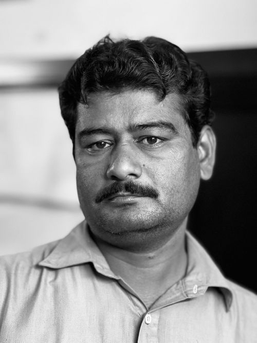 Free Black and white portrait of a thoughtful man with facial hair, expressing deep emotions. Stock Photo