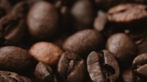 A detailed close-up of roasted Arabica coffee beans, showcasing rich texture and color.