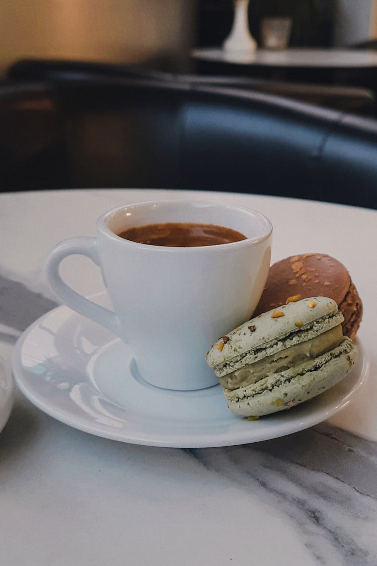 Macarons And A Cup Of Coffee