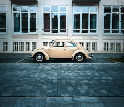 A Vintage Beige Volkswagen Beetle