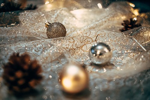 Close-Up Shot of Christmas Ornaments