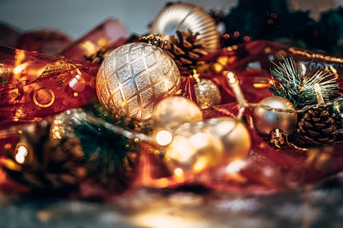 dekorasyon, kapatmak, Noel ışıkları s içeren Ücretsiz stok fotoğraf