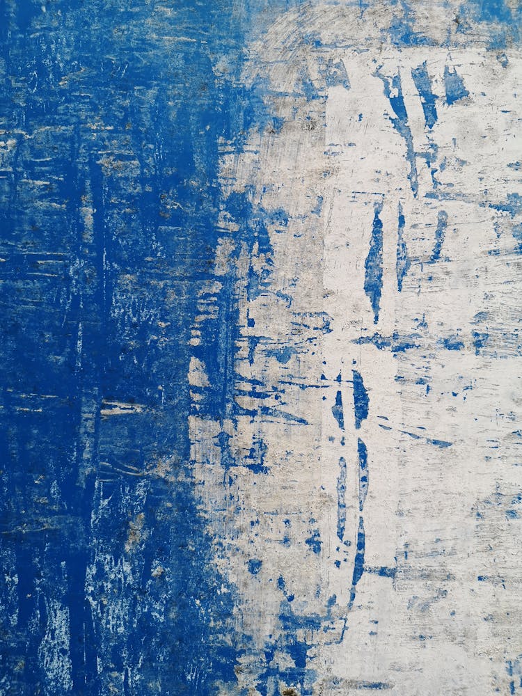 Close-up Of A Surface With Abstract Pattern In Blue And White Colors 